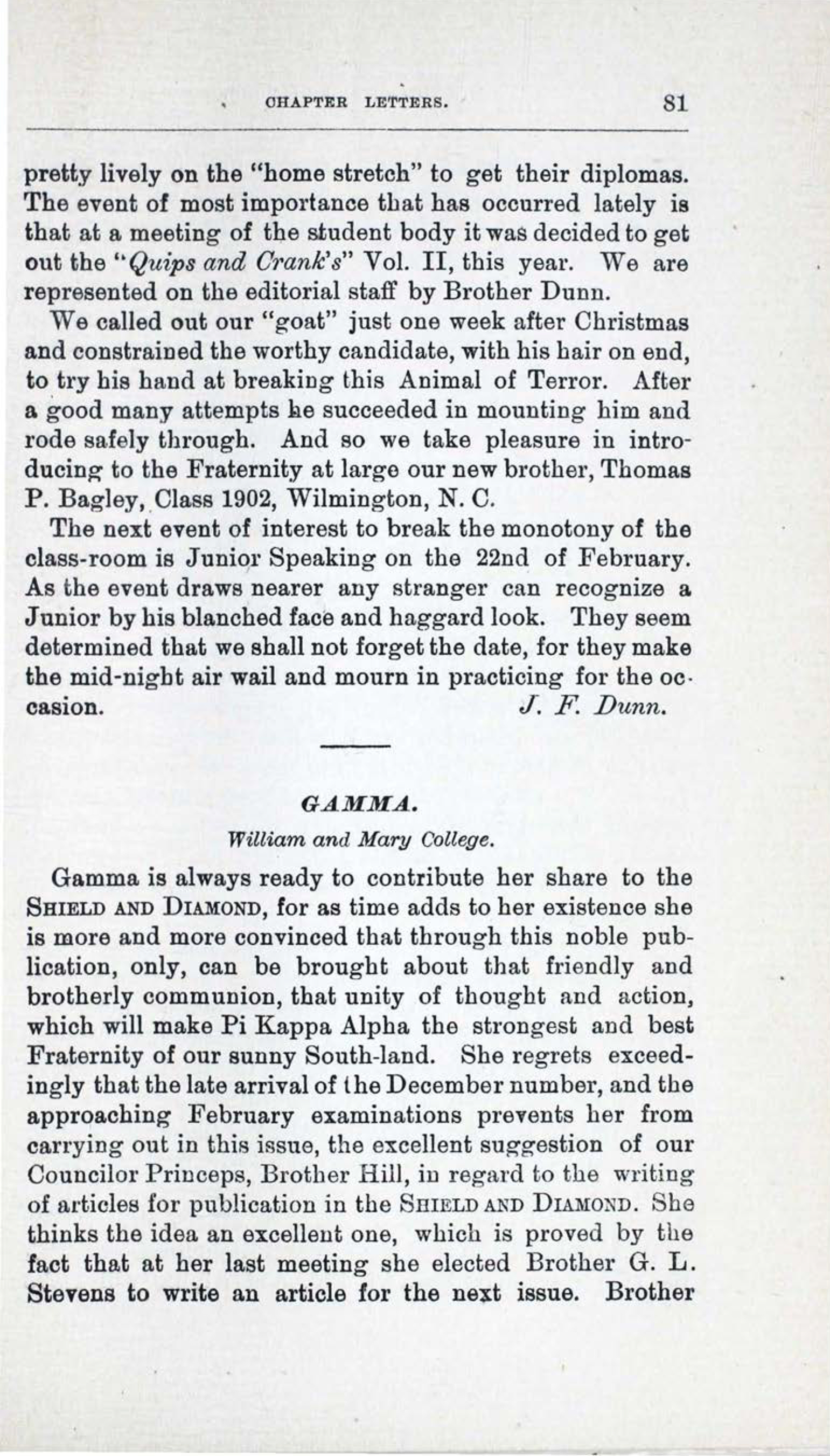 Gamma, February 1900